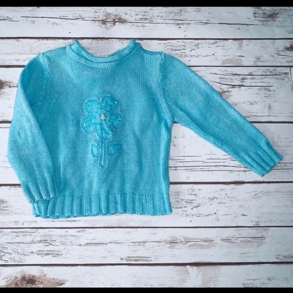 Blue Flower Sweater